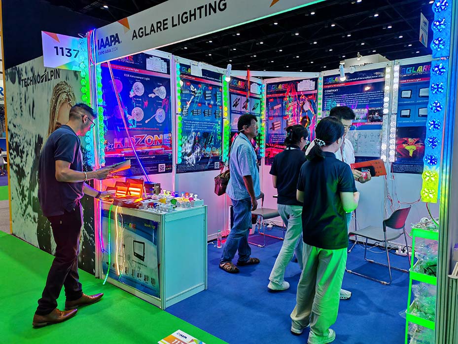 亿佳照明AGLARE亮相2024 年曼谷 IAAPA 亚洲博览会