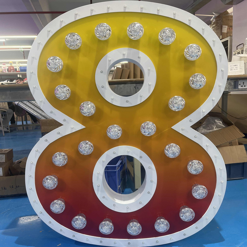 定制灯泡金属数字LED发光字用于户外广告